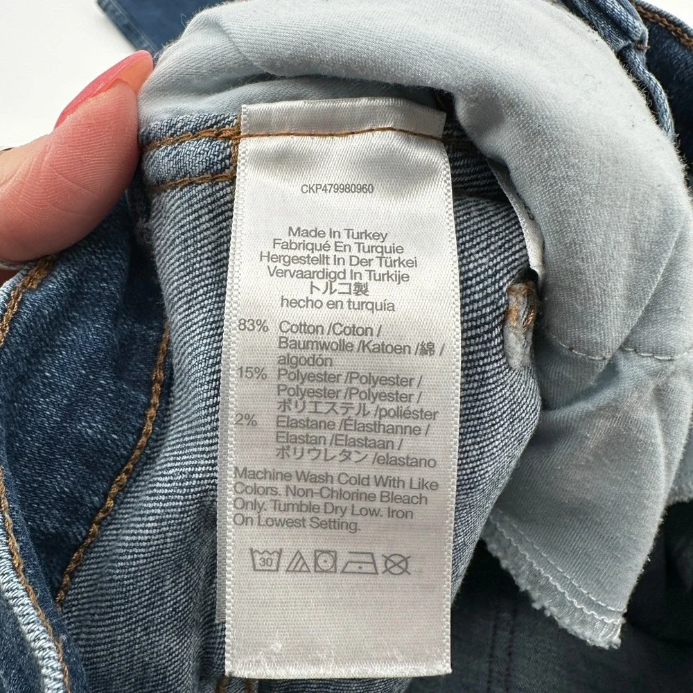 Madewell Stovepipe High Rise Straight Leg Jeans Dark Indigo Blue Size 24